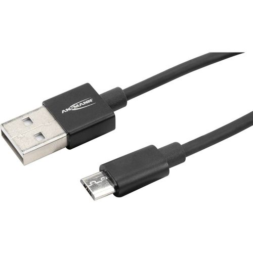 Ansmann USB kabel USB 2.0 USB-A utikač, USB-Micro-B utikač 1.20 m crna aluminijski utikač, TPE plašt 1700-0076 slika 3