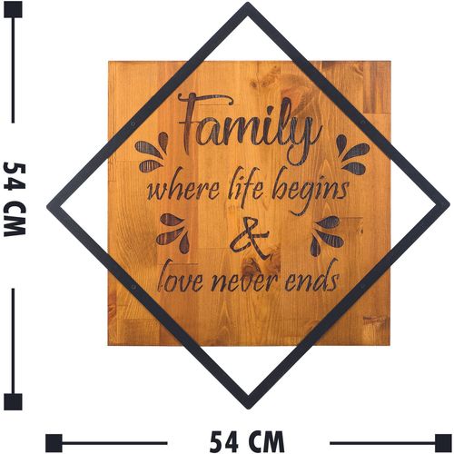 Family Where Life Begins
Love Never Ends Walnut
Black Decorative Wooden Wall Accessory slika 3
