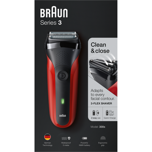 Braun 300S Aparat za brijanje Serija 3, Crvena boja slika 5