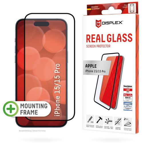 DISPLEX Zaštitno staklo Real Glass Full Cover za iPhone 15/15 Pro slika 10