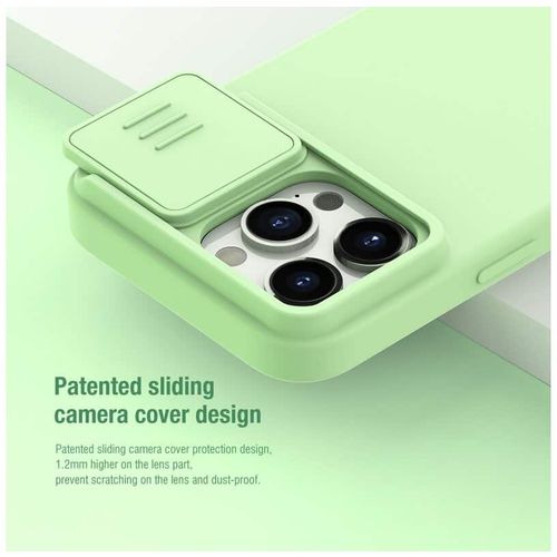 Nillkin CamShield Silky Silicone Case za iPhone 15 Pro Max sa zaštitnikom za kameru - crna slika 5