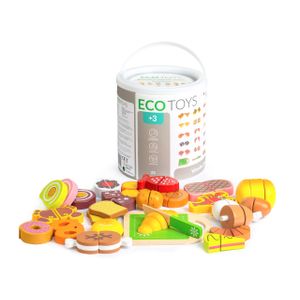 Ecotoys drvena hrana za rezanje 23 komada