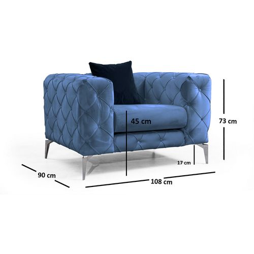 Atelier Del Sofa Fotelja wing COMO plava, Como - Blue slika 6