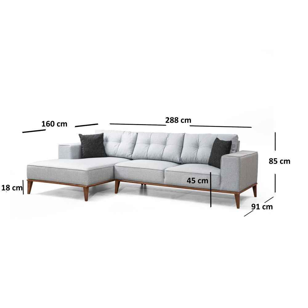 Ugaona Sofa na Razvlačenje Montana Corner Left (Chl+3R) - Svijetlo Siva slika 6
