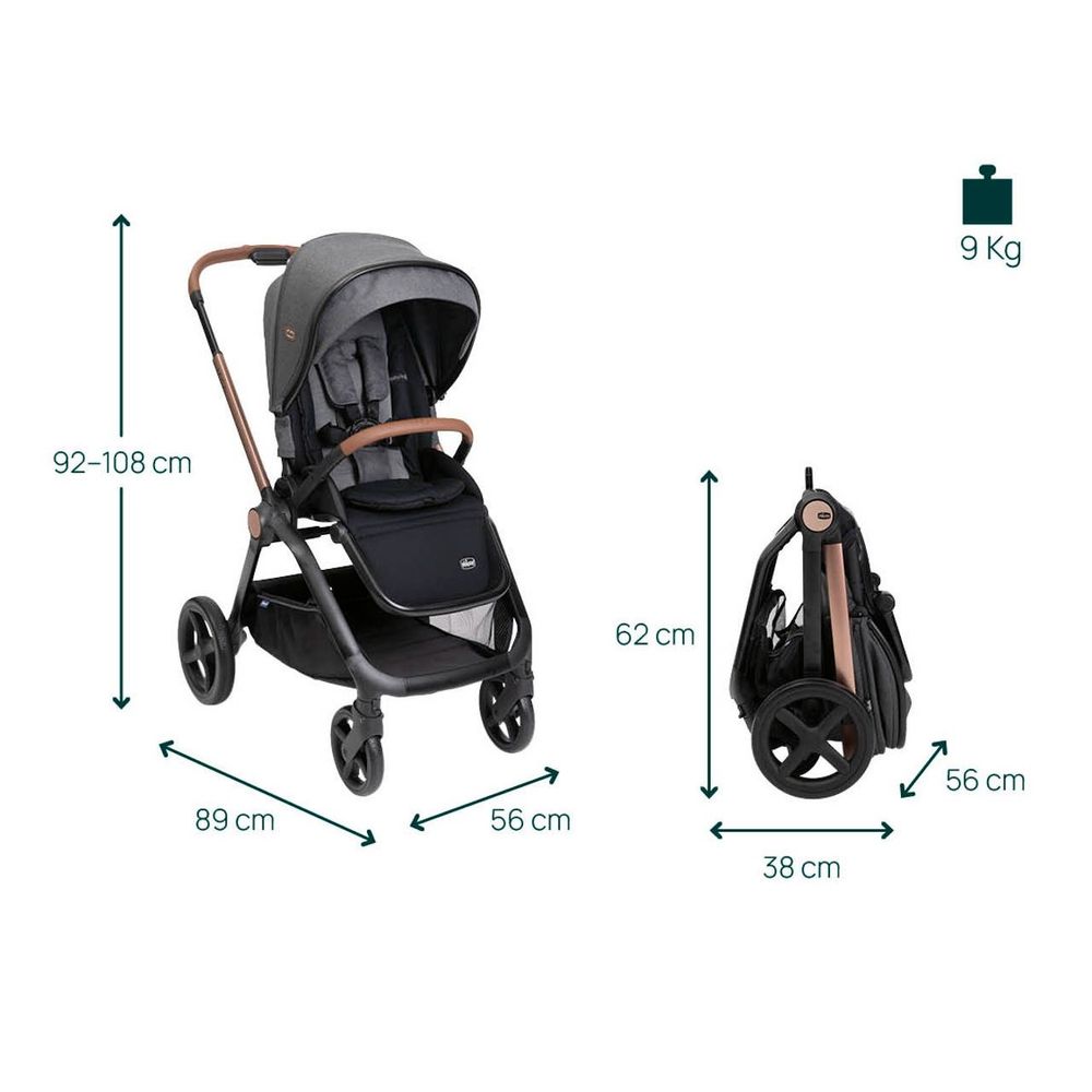 Chicco Kolica za bebe Mysa, Black Satin slika 4
