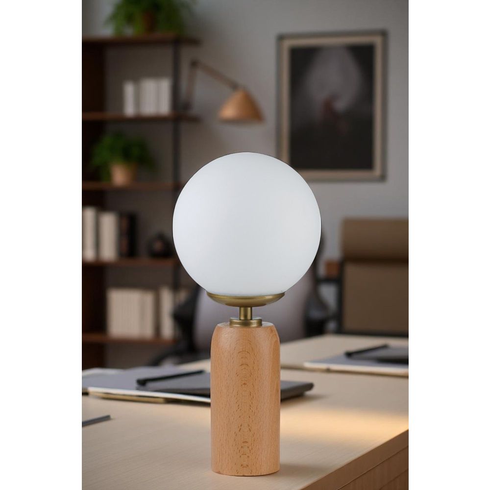 Opviq Stolna lampa 873, bijela, zlatna, hrast slika 2