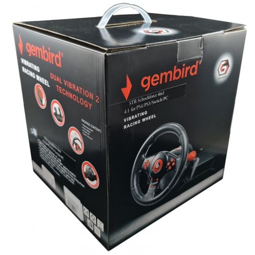 Gembird - Volant de Course à Vibration avec Pédalier Gembird pour Switch,  PC, PS3, PS4 - Volant PC - Rue du Commerce