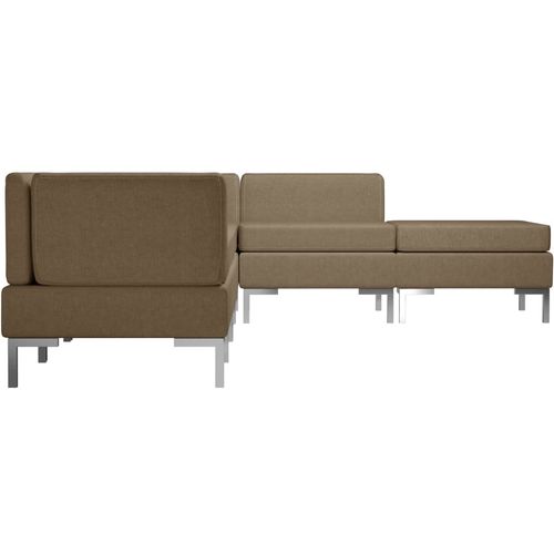 6-dijelni set sofa od tkanine smeđi slika 12