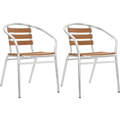 Složive vrtne stolice od aluminija i WPC-a 2 kom srebrne slika 1