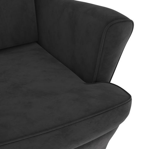 Fotelja od baršuna tamnosiva slika 6
