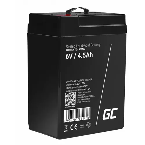 Baterija Green Cell AGM02, 6V, 4.5Ah, VRLA, bez održavanja slika 1
