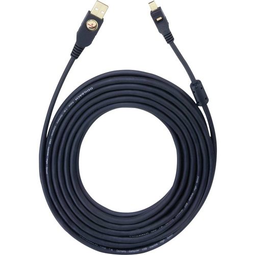 Oehlbach USB 2.0 priključni kabel [1x muški konektor USB 2.0 tipa a - 1x muški konektor USB 2.0 tipa mini b] 1.50 m crna pozlaćeni kontakti, s feritnom jezgrom slika 1