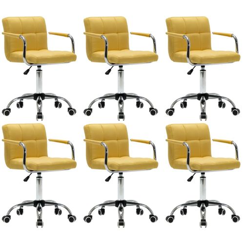 Okretne blagovaonske stolice od tkanine 6 kom žute slika 2