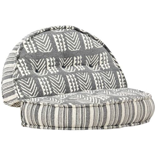 283788 Pouffe 100x20 cm Grey Stripe Fabric slika 9