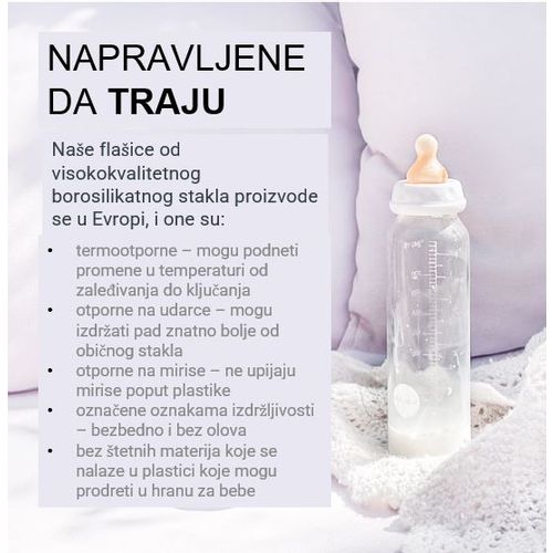 Hevea flašica za bebe 1 kom, 240ml/8oz 3-24 m slika 2