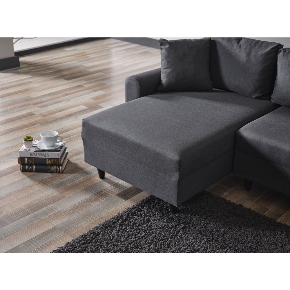 Krevetna sofa u kutu Flavia – siva slika 11