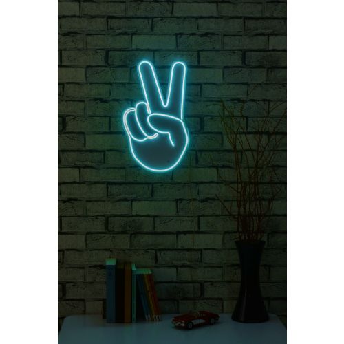 Wallity Victory Sign - Plava Dekorativna Plastična LED Rasveta slika 3