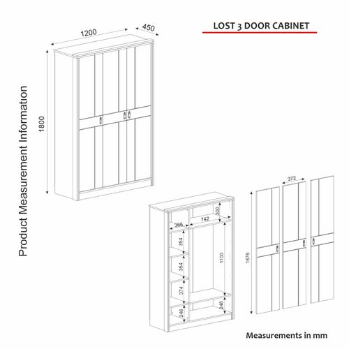 Woody Fashion Garderoba, Orah, Lost - Walnut slika 9