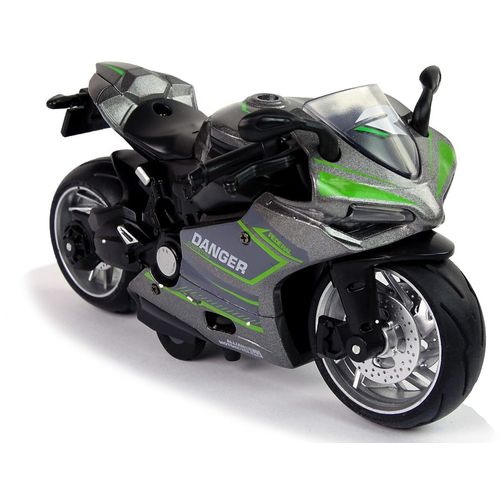 Dječji sportski motocikl 1:12 sivo - zeleni slika 3
