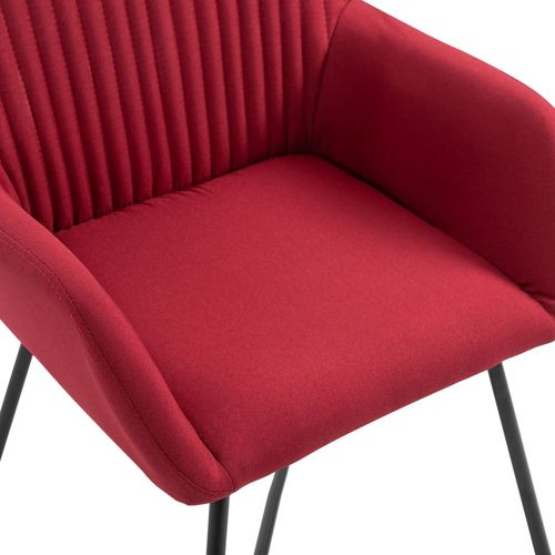 Blagovaonske stolice od tkanine 6 kom crvena boja vina slika 46