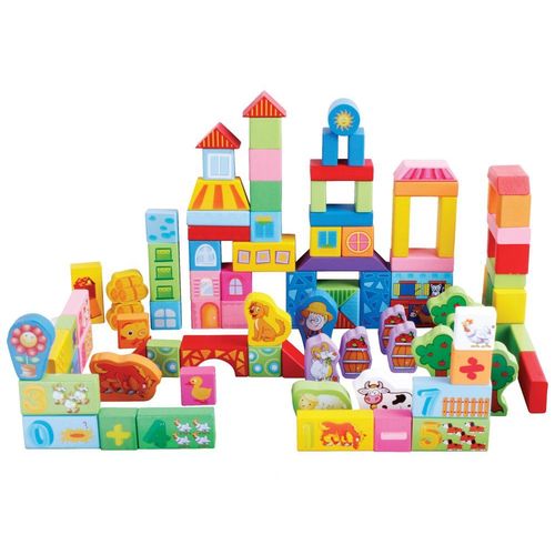 Eco Toys drvene kocke 100 komada Farma slika 6