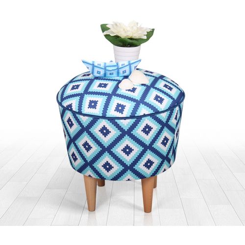 Sky v3 - Blue, White Blue
White Pouffe slika 2