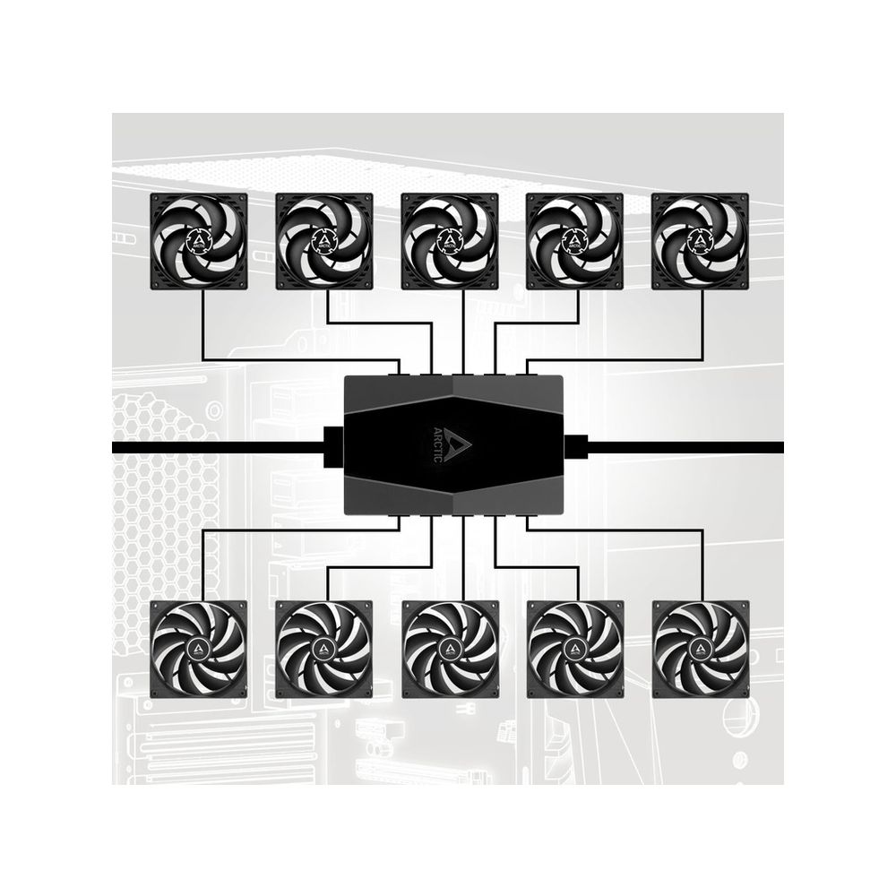 Arctic case fan hub 10 port PWM fan hub, SATA power slika 3