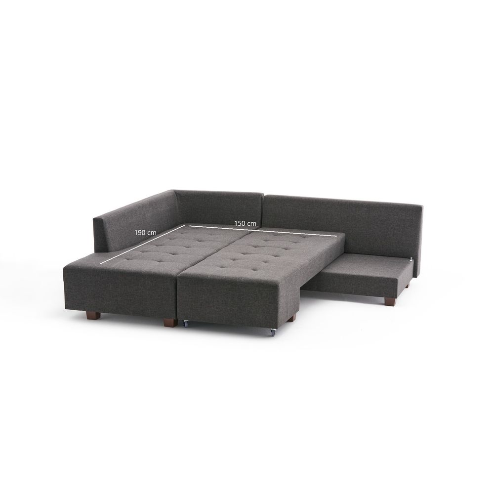 Ugaona Sofa na Razvlačenje Manama - Lijevi Kut, Antracit Boja slika 10
