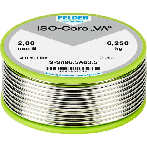 Felder Löttechnik ISO-Core ''VA'' lemna žica svitak  Sn96,5Ag3,5  0.250 kg 2 mm slika 3