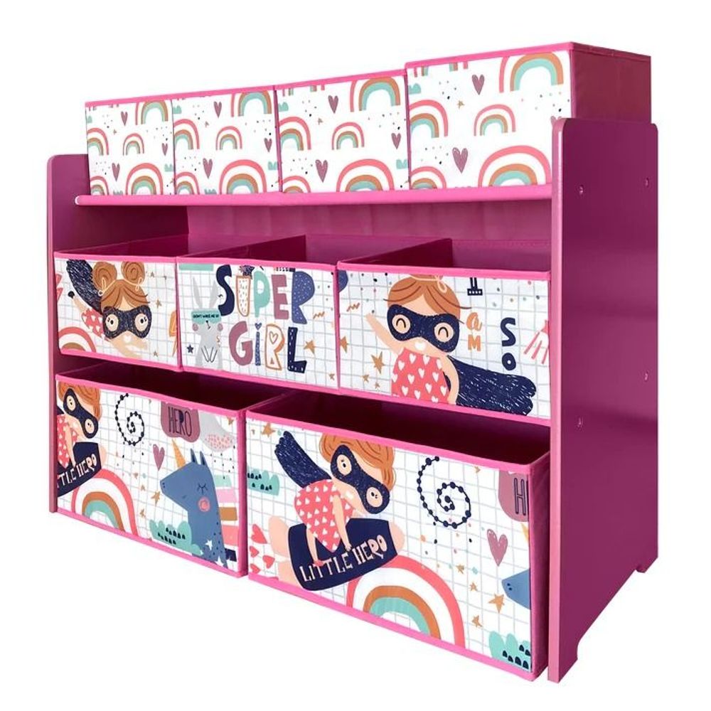 Kinder Home Organizator za igračke Super Girl, Rozi slika 3