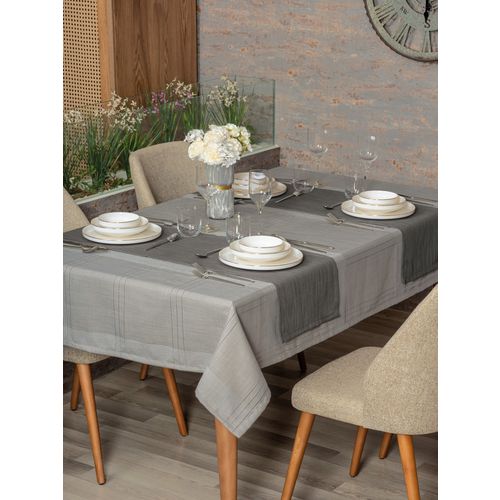 Jasmine 160 - Grey Grey Tablecloth Set (2 Pieces) slika 1