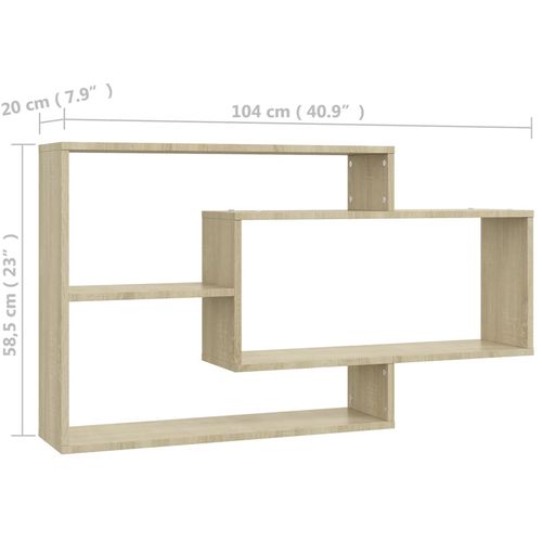 Zidne police boja hrasta sonome 104 x 20 x 58,5 cm od iverice slika 30