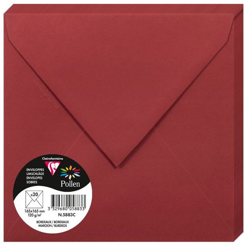 Clairefontaine kuverte Pollen 165x165mm 120gr maroon 1/20 slika 1