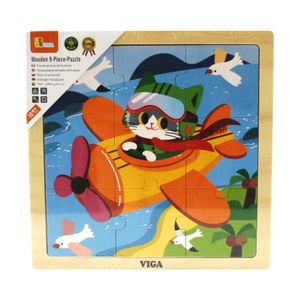 Viga Drvene puzzle avion, 9kom