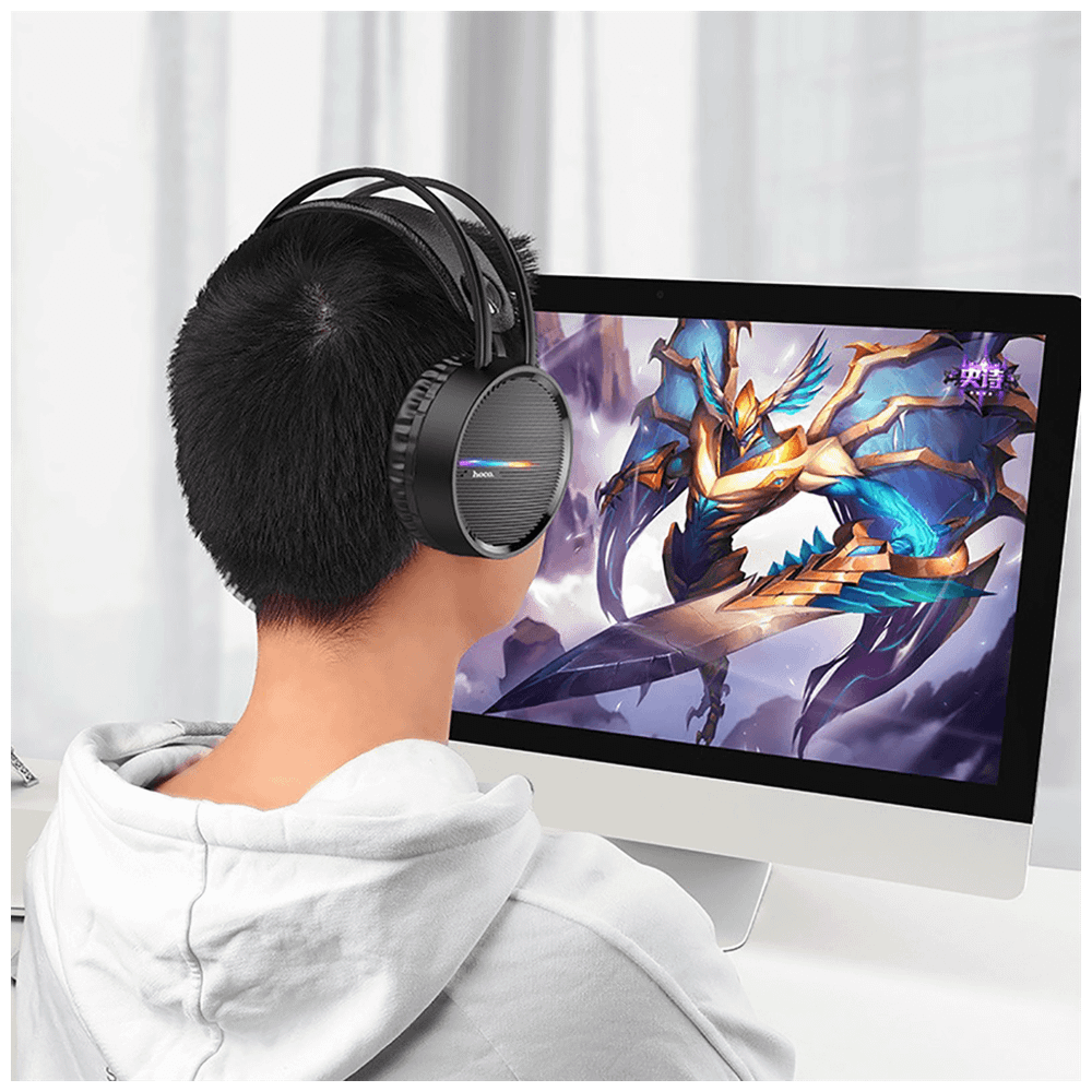 hoco. Slušalice sa mikrofonom, gaming, dužina kabela 2.4 met, crna - W100 Touring slika 6