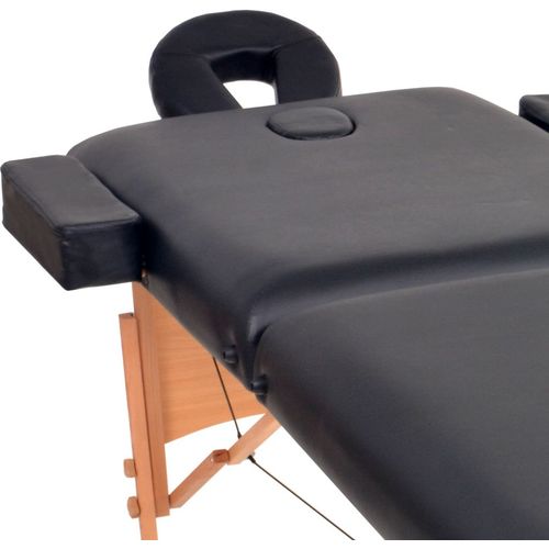 Sklopivi dvodijelni masažni stol debljine 10 cm crni slika 17