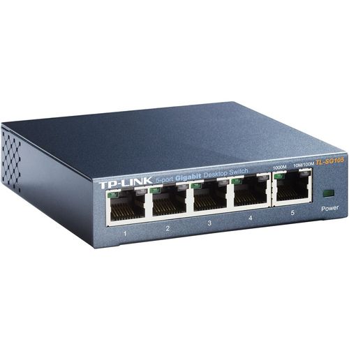 Switch TP-Link TL-SG105, 5-port Metal Gigabit Switch, 5 10/100/1000M RJ45 ports, supports GMP Snooping; IEEE 802.1p QoS; Plug and Play; metal case slika 3