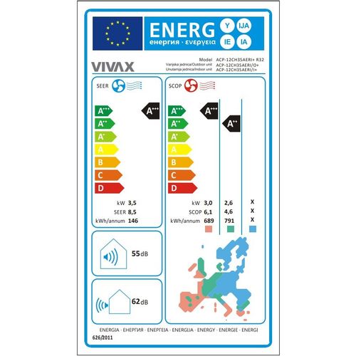 VIVAX COOL, klima uređaj, ACP-12CH35AERI+ R32 SILVER + WiFi, komplet slika 6