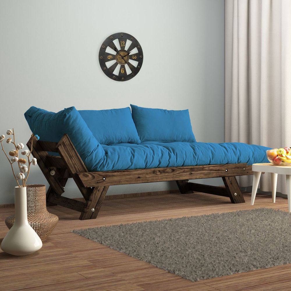 Dvosjed sofa CPT8115-210 - boje: Orah, Plava i Vrtna slika 2