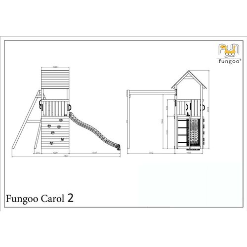 Fungoo Set Carol 2 sivo - belo - drveno dečije igralište slika 3