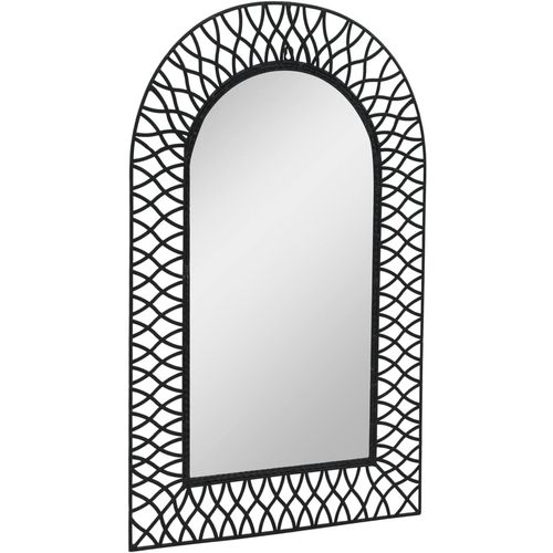 Vrtno zidno ogledalo s lukom 50 x 80 cm crno slika 12