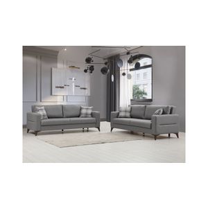 Kristal 3+3 - Dark Grey Dark Grey Sofa Set