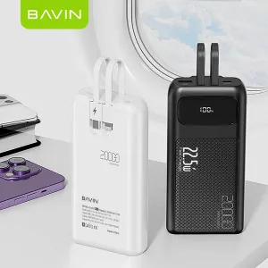 Bavin Power bank 20000mAh 22,5W Type C & Ligtning kabl bela