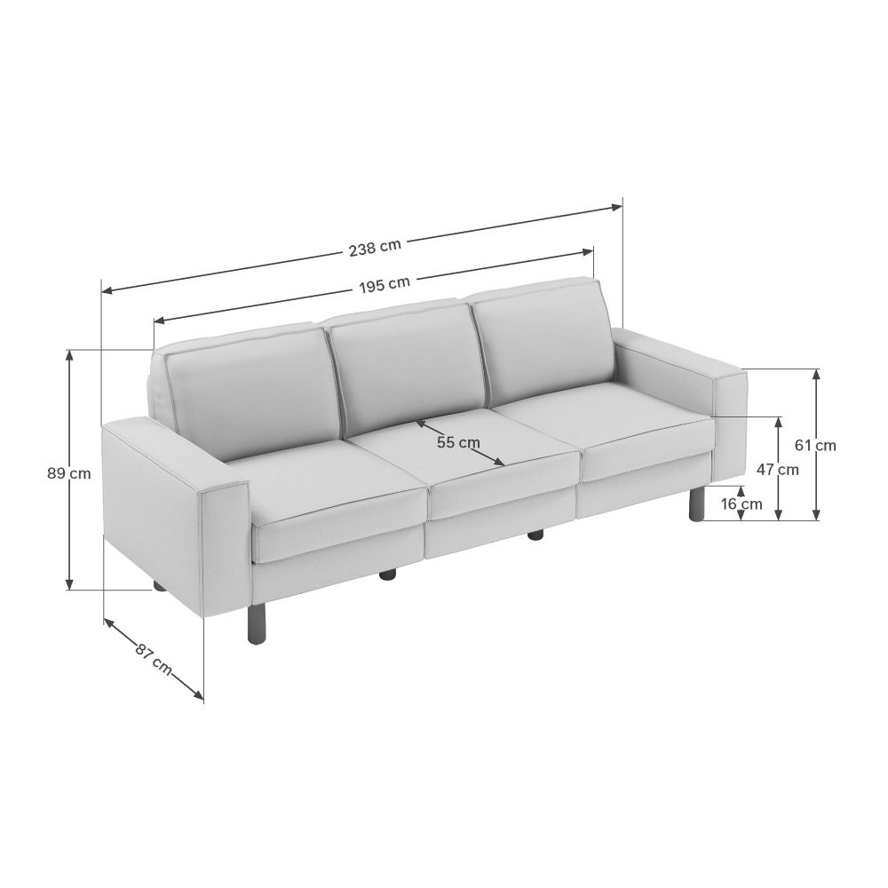 Sofa za 3 Osobe Sparrow Extra - Boje: Mlijeko i Orah slika 4