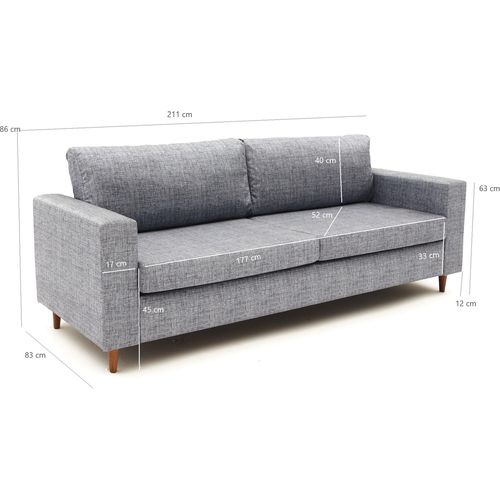 Atelier Del Sofa Trosjed, Sivo, Step - Grey slika 5