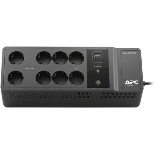 APC BE650G2-GR APC Back-UPS 650VA, Standby, Floor, 650VA/400W, 230V, AVR, 8x Schuko (6x Full + 2x Surge), USB Type-A Fast Charger Port (2.4A), PF 0.61 (Full load), Battery 7Ah (APCRBC110), Line Protection RJ-45 slika 1