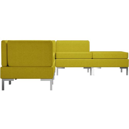 6-dijelni set sofa od tkanine žuti slika 34