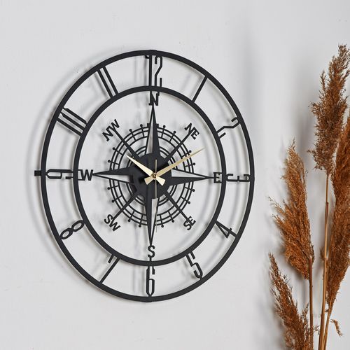 Bunella - Black - 2 Black Decorative Wall Clock slika 1