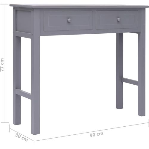 Konzolni stol sivi 90 x 30 x 77 cm drveni slika 13