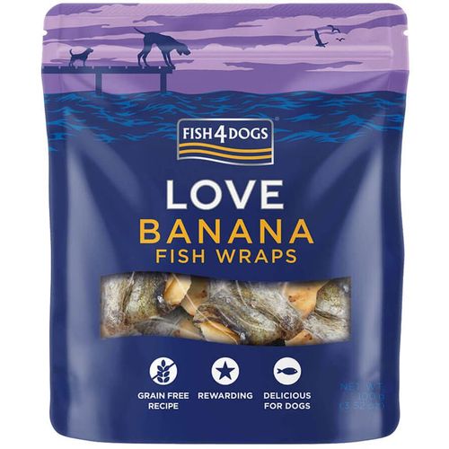 Fish4Dogs Love Banana Fish Wraps 100 g slika 1